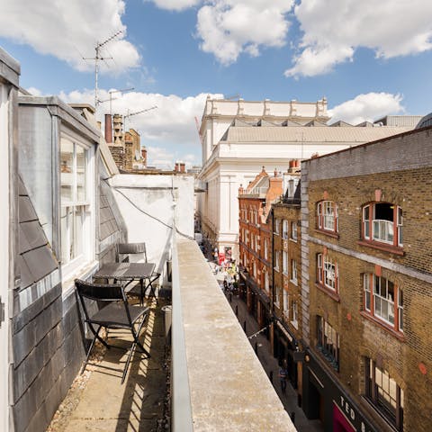 Admire views of the bustling West End streets