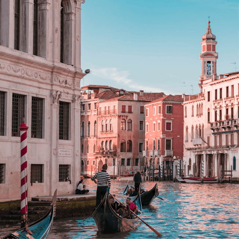 Head over to the gondola station, just a short walk from the home, and see the city via its waterways