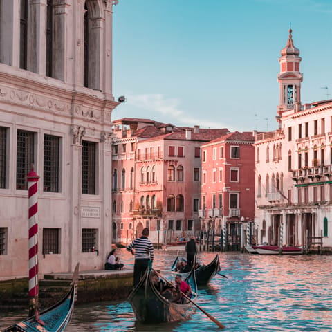 Head over to the gondola station, just a short walk from the home, and see the city via its waterways