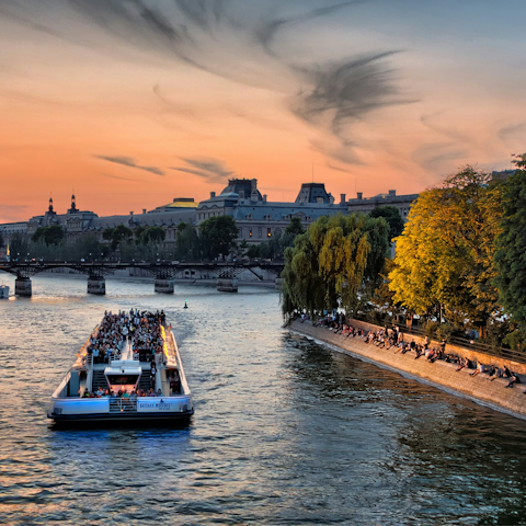 Head to the banks of the Seine for a sunset stroll