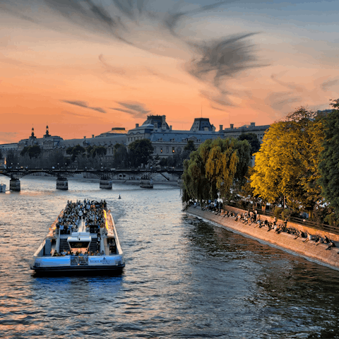 Head to the banks of the Seine for a sunset stroll