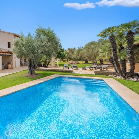 Practice your backstroke in the private swimming pool
