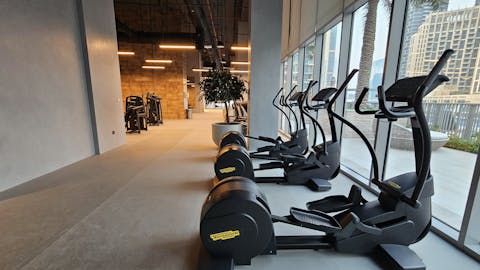 Keep up with your fitness routine in the on-site gym
