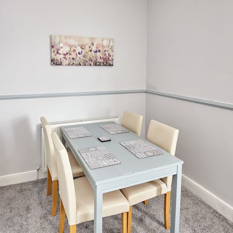 Serve up homemade meals at the dining area – a roast dinner anyone?