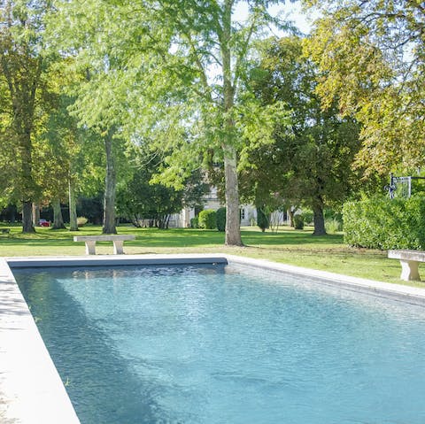 Laze around the private pool