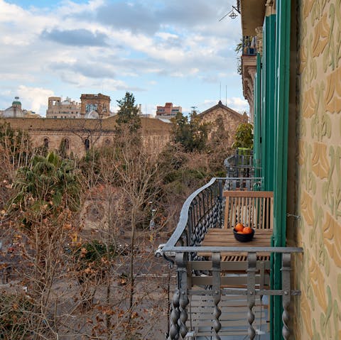 Have a coffee break out on the balcony