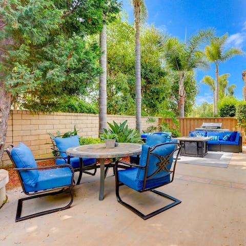 Cook a meal on the barbecue to enjoy in your private garden