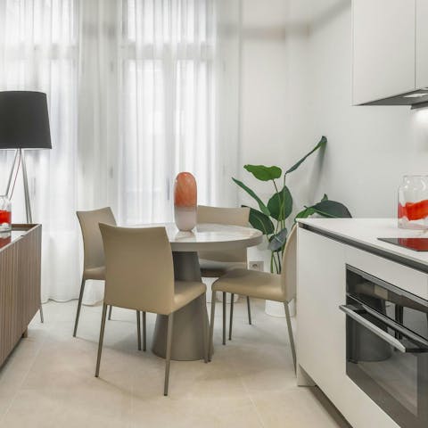 Whip up your own Italian meals and enjoy them at the dining table