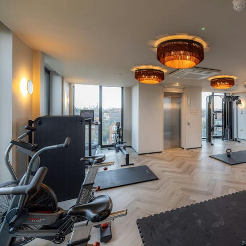 Keep your energy high with a workout in the communal gym