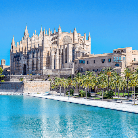 Pay a visit to Palma de Mallorca, the island's capital is full of fascinating history, eye-catching architecture and vibrant nightlife – you can drive there in under an hour