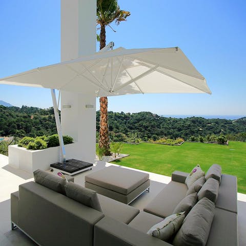 Spend sunny afternoons taking in the natural scenery on the patio