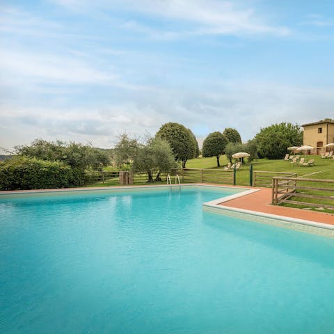 Wake up with a refreshing swim in the communal pool