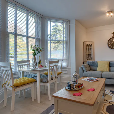 Start mornings with breakfast at the sunny window-side table before heading out for a day of sightseeing