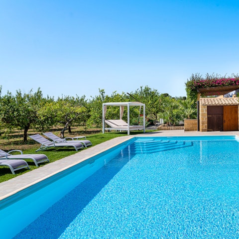 Make a splash in the sparkling swimming pool on hot afternoons