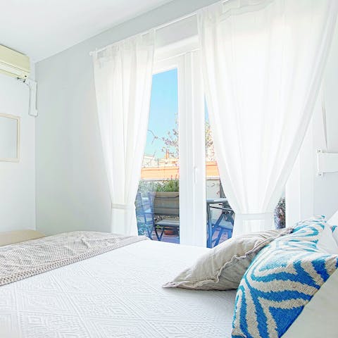 Wake up to clear blue skies and step out of your patio door to feel the warm morning sun on your skin