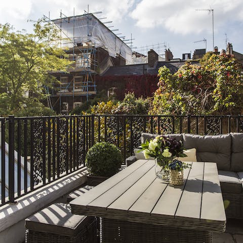 Enjoy breakfast on the terrace