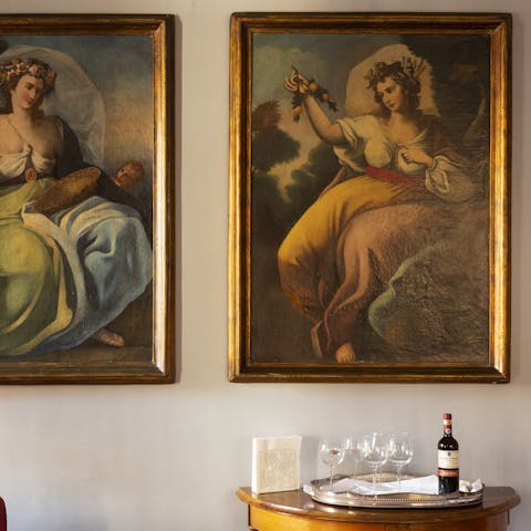 Admire the Italian artwork