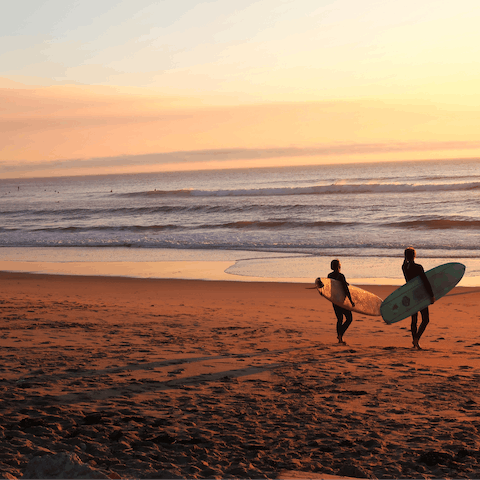 Enjoy the stunning beaches of the Alentejo Coast, approximately fifteen minutes by car
