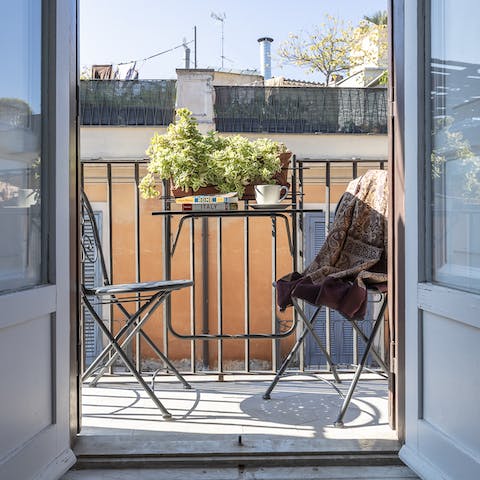 A balcony perfect for an aperitivo