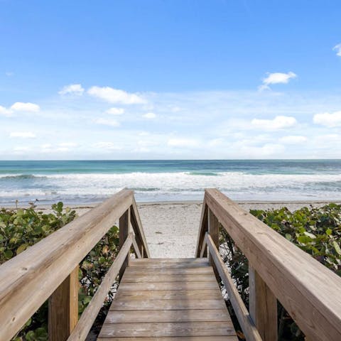Discover Melbourne Beach, a short stroll away