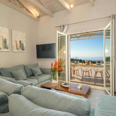 Take a break from the sunshine in the cosy living room