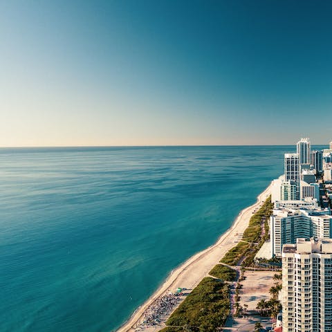 Head out for the day and set up camp on nearby Miami Beach