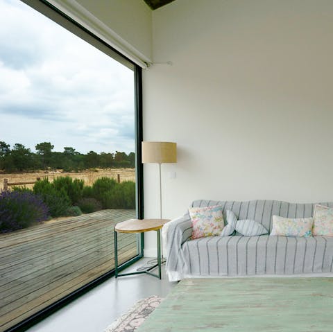 Enjoy spectacular views of the Comporta from the living room