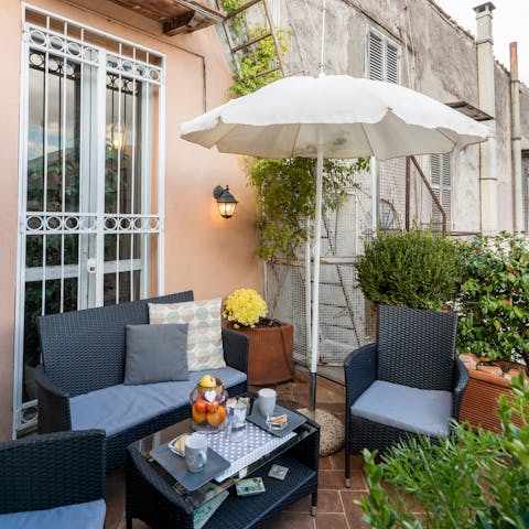 Unwind on the terrace after a long day of sightseeing