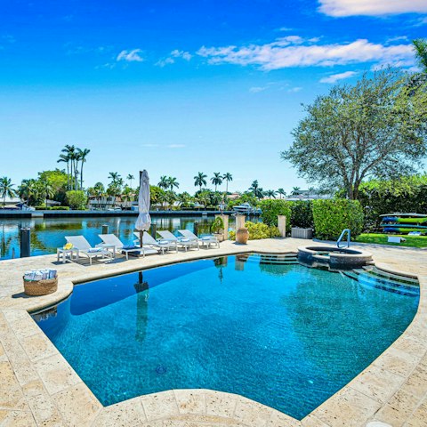Soak up the sunshine in the private heated swimming pool