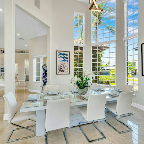 Enjoy dinner with a view in the elegant dining room