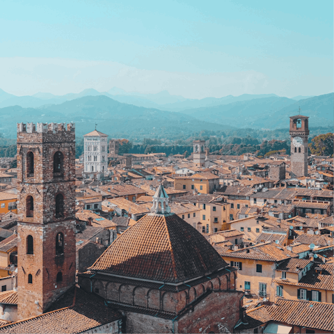 Visit beautiful Lucca, around 40 kilometres away
