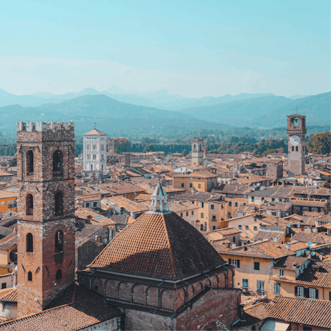 Visit beautiful Lucca, around 40 kilometres away