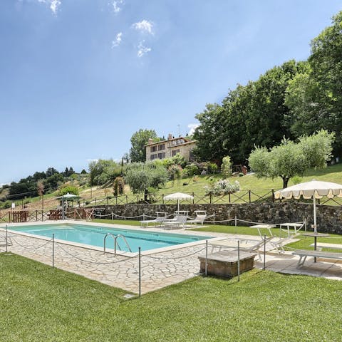 Spend idyllic afternoons relaxing by the private pool
