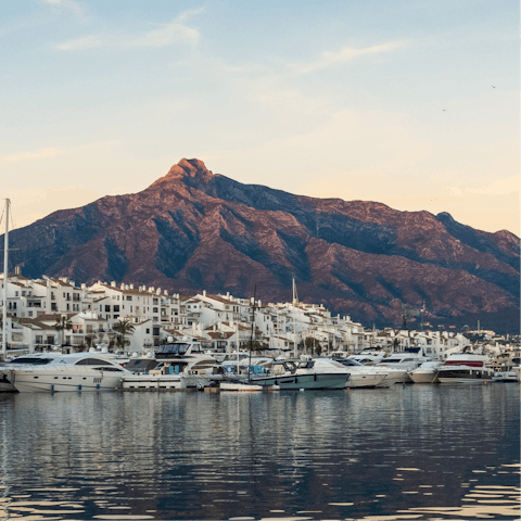Take the short drive to the glamorous shoreline of Marbella