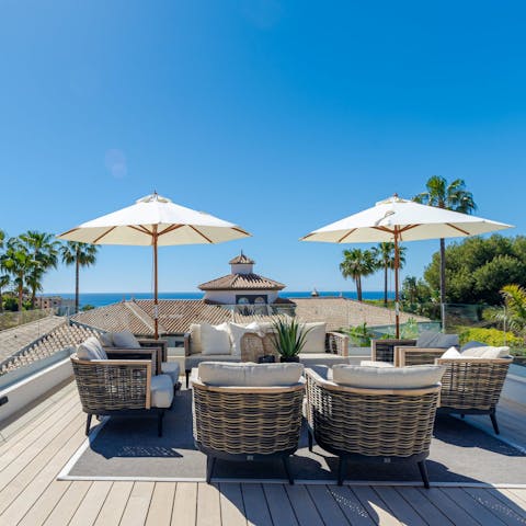 Find the perfect spot for sunset drinks on the roof terrace