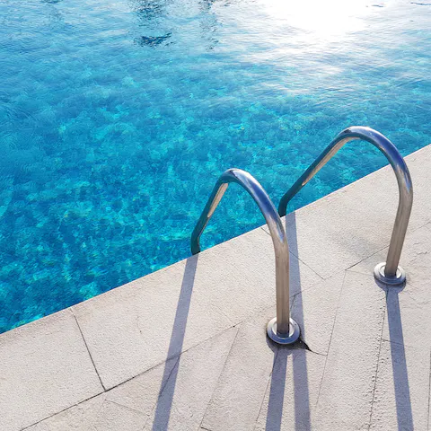 Enjoy a dip in the home's saltwater pool