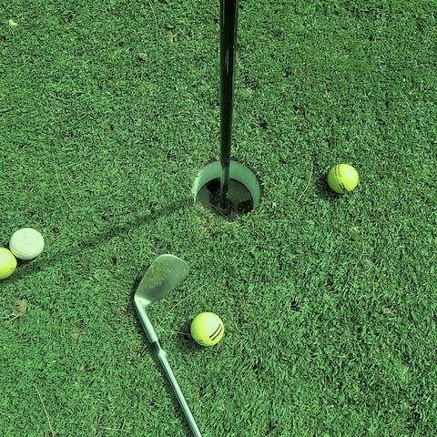 Play for par at the nearby golf courses, just a five-minute drive away