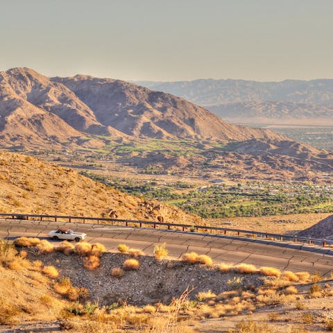 Toss your hiking boots in the trunk and embark on a Coachella Valley road trip, a twenty-minute drive away