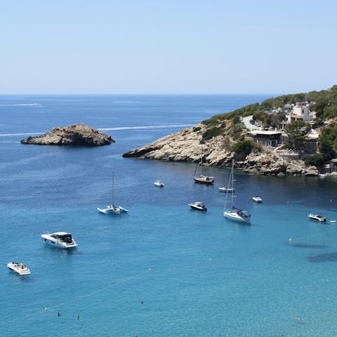 Explore Ibiza's west coast – the nearest beach is 3.5km away