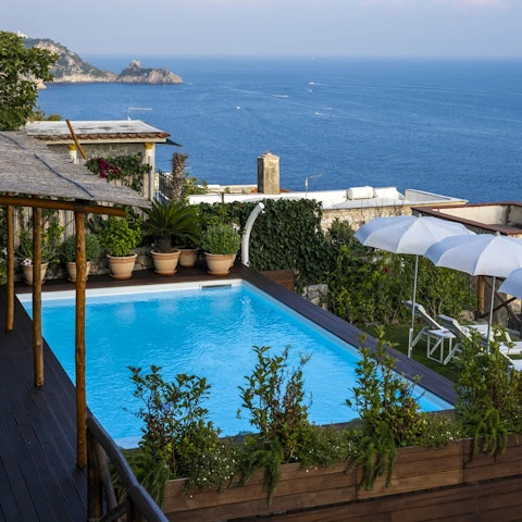 Enjoy ocean panoramas as you cool off in the private pool