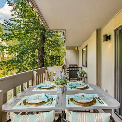 Look forward to barbecues on the scenic back patio