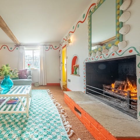 Settle down in the snug next to the open fire