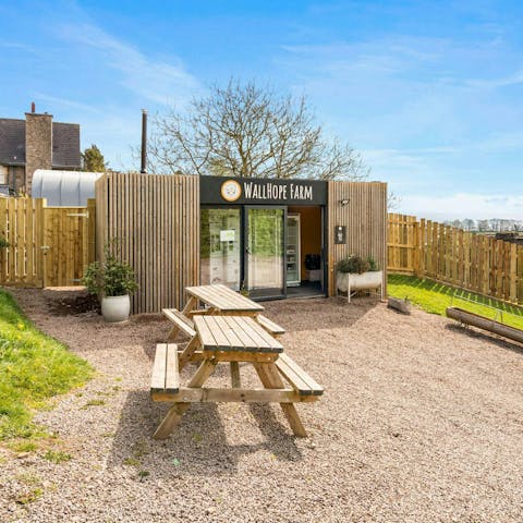 Savour the farm-fresh treats on-site, just a short amble away