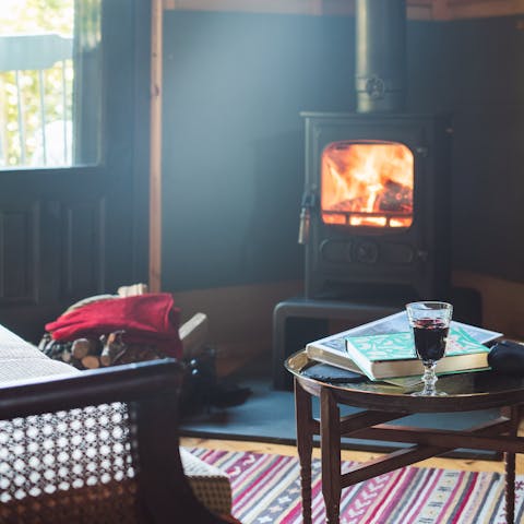 Cosy up by the stove on chillier evenings