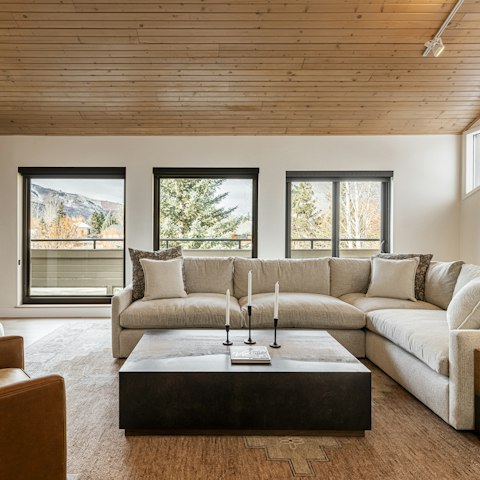 Stretch out in the stylish living space after a day on the slopes