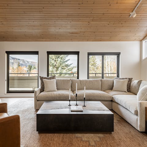 Stretch out in the stylish living space after a day on the slopes