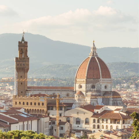 Visit the striking dome of Santa Maria del Fiore Cathedral, six minutes away