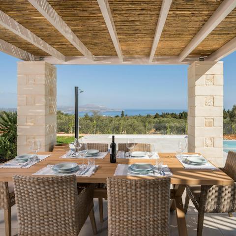 Dine alfresco on the terrace – why not book a private chef to make it extra-special