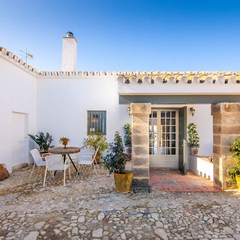 Bring out a book and sit out in the peaceful internal courtyard