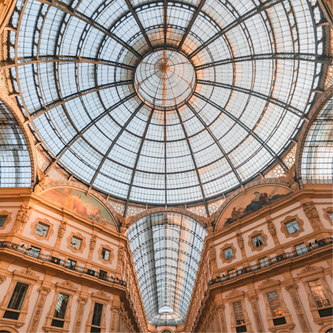 Marvel at the beauty of the Galleria Vittorio Emanuele II, located close by